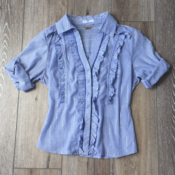 Ali & Kris Tops - Button down ruffled blouse